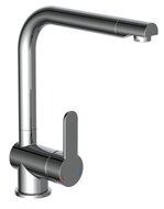 RIO ééngreepsmengkraan keuken met hoge uitloop, chroom elegante kraan met hoge uitloop en draaibereik 360° cold-start functie - koud water bij greep in de middelste stand keramische schijven g afbeelding