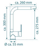 RIO ééngreepsmengkraan keuken met hoge uitloop, chroom elegante kraan met hoge uitloop en draaibereik 360° cold-start functie - koud water bij greep in de middelste stand keramische schijven g