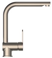 RIO ééngreepsmengkraan keuken met hoge uitloop, roestvrij staal look elegante kraan met hoge uitloop en draaibereik 360° cold-start functie - koud water bij greep in de middelste stand keramisch