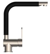 RIO ééngreepsmengkraan keuken met hoge uitloop, RVS look /mat zwart