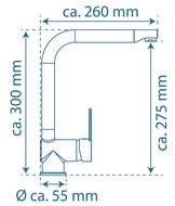 RIO ééngreepsmengkraan keuken met hoge uitloop, RVS look /mat zwart