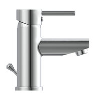 ATLANTA ééngreepsmengkraan wastafel, chroom keramische schijven geluidsarme, verwisselbare 40 mm-cartouche Eco-Click functie en kinderbeveiliging flexibele metalen aansluitslangen 1 ¼" (Ø ca
