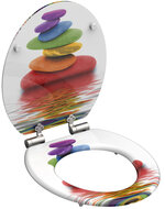 MDF WC-bril COLORFUL STONES met soft-close lange levensduur: extreem onbreekbaar en krasbestendig comfort en functie: geruisloos sluiten dankzij de automatische valrem eenvoudig schoon te maken