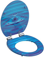 MDF WC-bril BLUE DROP met soft-close lange levensduur: extreem onbreekbaar en krasbestendig comfort en functie: geruisloos sluiten dankzij de automatische valrem eenvoudig schoon te maken dankzi