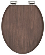 MDF WC-bril DARK WOOD met soft-close lange levensduur: extreem onbreekbaar en krasbestendig comfort en functie: geruisloos sluiten dankzij de automatische valrem eenvoudig schoon te maken dankzi afbeelding