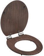 MDF WC-bril DARK WOOD met soft-close lange levensduur: extreem onbreekbaar en krasbestendig comfort en functie: geruisloos sluiten dankzij de automatische valrem eenvoudig schoon te maken dankzi