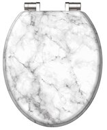 MDF WC-bril MARMOR STONE met soft-close lange levensduur: extreem onbreekbaar en krasbestendig comfort en functie: geruisloos sluiten dankzij de automatische valrem eenvoudig schoon te maken dan afbeelding