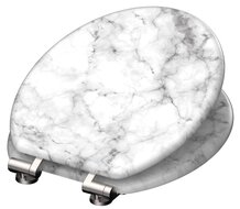 MDF WC-bril MARMOR STONE met soft-close lange levensduur: extreem onbreekbaar en krasbestendig comfort en functie: geruisloos sluiten dankzij de automatische valrem eenvoudig schoon te maken dan
