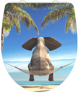 Duroplast High Gloss WC-bril HAPPY ELEPHANT met soft-close en quick-release afbeelding