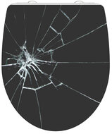 Duroplast High Gloss WC-bril BROKEN GLASS met soft-close en quick-release afbeelding