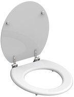 Houtkern WC-Bril WHITE, wit lange levensduur: extreem onbreekbaar en krasbestendig eenvoudig schoon te maken dankzij het gladde oppervlak eenvoudige installatie: compleet bevestigingsmateriaal