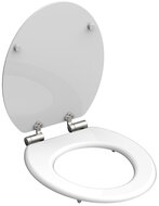 Houten kern WC-zitting WHITE met softclose, wit lange levensduur: extreem onbreekbaar en krasbestendig comfort en functie: geruisloos sluiten dankzij de automatische valrem eenvoudig schoon te m