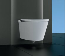 CESARI elektronische douche-WC, wandmontage, zonder spoelrand, met slim WC-zitting billen douche + lady douche afstandsbediening en snelkeuzetoetsen 2 instelbare gebruikersprofielen oscilleren