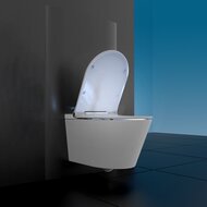 CESARI elektronische douche-WC, wandmontage, zonder spoelrand, met slim WC-zitting billen douche + lady douche afstandsbediening en snelkeuzetoetsen 2 instelbare gebruikersprofielen oscilleren