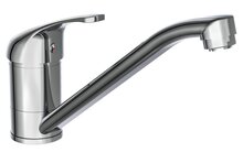 ULTRA ééngreepsmengkraan keuken, lage druk, chroom kraan met verlengde uitloop en 360° draaibereik keramische schijven geluidsarme, verwisselbare 40 mm-cartouche flexibele metalen aansluitslan afbeelding