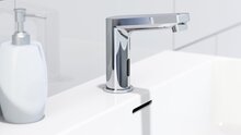 VITAL Sensor wastafelkraan, chroom infrarood Sensor voor contactloos inschakelen Sedal® Connect Sensor box werkt op batterijen 4x Mignon AA LR6 1,5V, batterijen niet meegeleverd flexibele meta