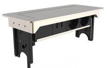 E2 inschuifbare stekkerdoos, 2-voudig stopcontact en 2 x USB inbouw stekkerdoos geschikt voor keuken, woonkamer en kantoor multifunctionele stekkerdoos met 2 standaard stopcontacten, 2 USB-poorte