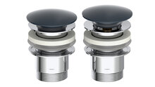 Design CLIC-CLAC Waste, met Overloop, 1 ¼" x 65 mm, Mat Zwart