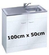 Keukenblok Klassiek 50 + RVS aanrecht 100cm x 50cm RAI-005 afbeelding