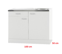 Keukenblok Klassiek 50 + RVS aanrecht 100cm x 50cm met een la OPTI-187