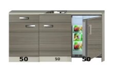 Kitchenette 150cm vigo met koelkast en spoelbak RAI-5566 afbeelding