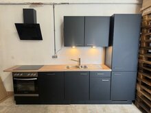 Showmodel zwarte hoek keuken 180cm + 240cm met inbouw apparatuur per direct leverbaar NEW-5550 afbeelding