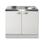 Keukenblok Lagos wit 100cm met twee deuren incl e-kookplaat RAI-1201 afbeelding