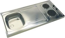 Keukenblok Lagos wit 100cm met twee deuren incl e-kookplaat RAI-1201