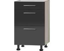 Onderkast Antraciet hoogglans 50,0x87,0x58,4 cm met drie laden RAI-003291 afbeelding