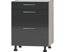 Onderkast Antraciet hoogglans (BxHxT) 60,0x87,0x58,4 cm RAI-22381 afbeelding
