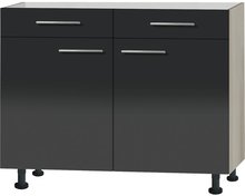 Onderkast twee laden twee deuren Antraciet hoogglans (BxHxT) 100,0x87,0x58,4 cm RAI-0382 afbeelding