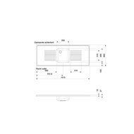 Rvs aanrechtblad opleg 150 cm × 60 cm RAI-2500