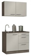 minikeuken 100cm wit-beuken met bovenkasten en e-kookplaat RAI-10012 afbeelding