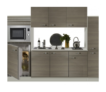 Keuken 240cm houtnerf incl koelkast, kookplaat en apothekerskast RAI-372 afbeelding