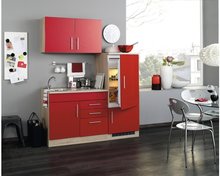 Kitchenette incl e-Kookplaat + koelkast met vriezer + Apothekerskast 210 cm lang RAI-849 afbeelding