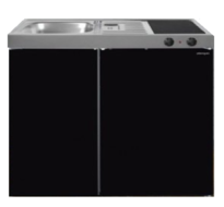 MK 90 Zwart Metalic mat met koelkast RAI-9516