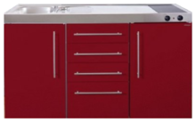 MPS4 150 Bordeauxrood met koelkast en 4 ladekasten RAI-9532 afbeelding