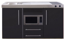 MPM 150 Zwart mat met koelkast en magnetron RAI-956 afbeelding