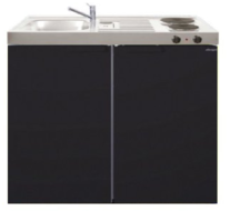 MK 100 Zwart mat met koelkast RAI-9527 afbeelding