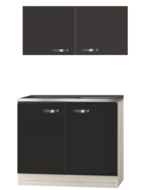 Keukenblok Faro Antraciet 100cm met rvs werkblad incl spoelbak RAI-020 afbeelding