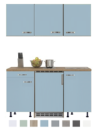Keukenblok-150-Karat-blauw-incl-koelkast-en-kookplaat-en-wandkasten-RAI-915 Keukenblok-150-Karat-blauw-incl-koelkast-en-kookplaat-en-wandkasten-RAI-915