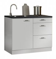 minikeuken 100cm wit hoogglans zonder bovenkasten en e-kookplaat RAI-11005 afbeelding