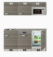 Kitchenette 180cm incl inbouw koelkast en combi magnetron en vaatwasser RAI-3030 afbeelding