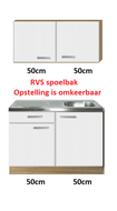 Keukenblok 100cm met wandkasten en rvs blad RAI-4488 afbeelding