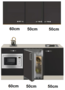 Keukenblok-160-Antraciet-incl-wandkasten-rvs-spoelbak-en-koelkast-en-magnetron-RAI-415