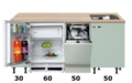 kitchenette-190cm-groen-mat-incl-inbouw-koelkast-en-vaatwasser-RAI-4120