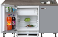 Kitchenette-160cm-grijs-met-inbouw-koelkast-en-stelpoten-RAI-884