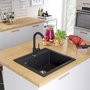 Gootsteen-enkele-bak-graniet-zwart-XL-334
