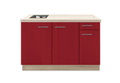 keukenblok-Rood-hoogglans-130-cm-incl-spoelbak-RAI-04838