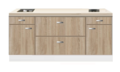Kitchenette-200cm-Houtnerf-Padua-met-een-ladenkast-RAI-5039